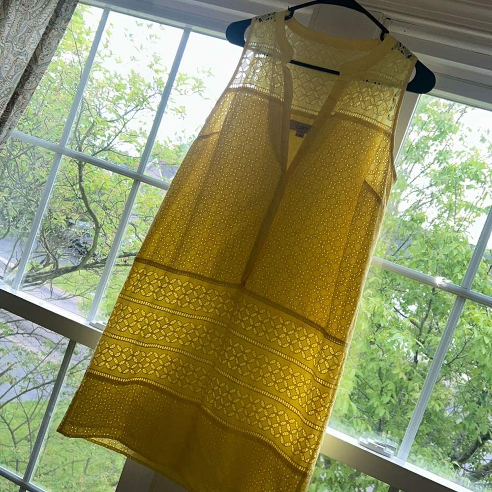 Loft cotton yellow sundress 6